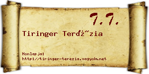 Tiringer Terézia névjegykártya