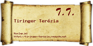 Tiringer Terézia névjegykártya